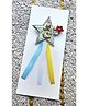 FOLLOW THE NEEDLE Glitter & 3 Numerical Applique Detailed Star Designed Brooch - Blue