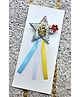 FOLLOW THE NEEDLE Glitter & 6 Numerical Applique Detailed Star Designed Brooch - Blue