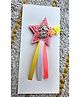 FOLLOW THE NEEDLE Glitter & 2 Numerical Applique Detailed Star Designed Brooch - Pink