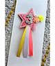 FOLLOW THE NEEDLE Glitter & 3 Numerical Applique Detailed Star Designed Brooch - Pink