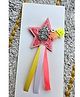 FOLLOW THE NEEDLE Glitter & 8 Numerical Applique Detailed Star Designed Brooch - Pink