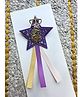 FOLLOW THE NEEDLE Glitter & 6 Numerical Applique Detailed Crown Embellished Star Designed Brooch - Purple