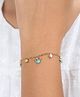 Twisty Locks Crown Charm & Stone Embellished Bracelet - Gold