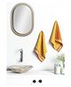 D'Decor High Absorbency Premium Cotton Plain Dual Color Face Towel with Zero Twist - Orange