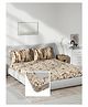 D'Decor Primary Collection 100% Cotton Floral 144TC King Fitted Bedsheet with 2 Pillow Covers - Brown