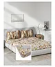 D'Decor Primary Collection 100% Cotton Floral 144TC King Fitted Bedsheet with 2 Pillow Covers - Brown