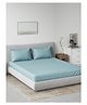 D'Decor Spectrum Collection 100% Cotton Dyed 180TC Super King Flat Bedsheet with 2 Pillow Covers - Blue