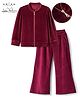 Arias Corduroy Knit Full Sleeves Solid Winter Wear Suit - Wine