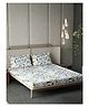 DDecor 100% Pure Cotton 145TC King Flat Leafy Printed Bedsheet with 2 Pillow Covers - Blue