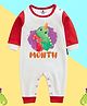 The Peppy Tend 100% Cotton Knit Full Sleeves 2 Months Text Printed Romper - White & Red