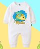 The Peppy Tend 100% Cotton Knit Full Sleeves 3 Months Text Printed Romper - White