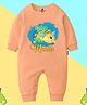 The Peppy Tend 100% Cotton Knit Full Sleeves 3 Months Text Printed Romper - Peach