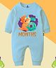 The Peppy Tend 100% Cotton Knit Full Sleeves 6 Months Text Printed Romper - Blue