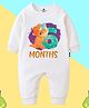 The Peppy Tend 100% Cotton Knit Full Sleeves 6 Months Text Printed Romper - White