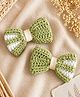 Bobbles & Scallops Crochet Bow Applique Detailed Alligator Hair Clips - Green