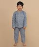 BREATHABLES Cotton Woven Full Sleeves Giraffe Printed Coordinating Kurta & Pyjama Night Suit - Grey