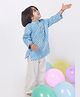 BREATHABLES Cotton Woven Full Sleeves Striped Kurta & Pyjama Night Suit - Blue