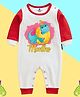 The Peppy Tend 100% Cotton Knit Full Sleeves 9 Months Text Printed Romper - White & Red
