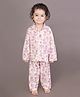 BREATHABLES Cotton Woven Full Sleeves Koala Printed Coordinating Shirt & Pajama Night Suit - White