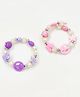 Lime By Manika Set Of 2 Beads & Charm Embellished Bracelets - Pink & Mauve