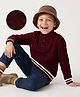 Arias by Lara Dutta Knit Sweater Full Sleeves With Cable Knit Design - Maroon