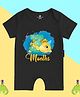 The Peppy Tend 100% Cotton Knit Half Sleeves 3 Months Text Printed Romper - Black