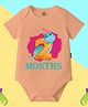 The Peppy Tend 100% Cotton Knit Half Sleeves 2 Months Text Printed Onesie - Peach