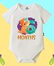 The Peppy Tend 100% Cotton Knit Half Sleeves 6 Months Text Printed Onesie - White