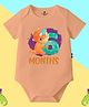 The Peppy Tend 100% Cotton Knit Half Sleeves 6 Months Text Printed Onesie - Peach