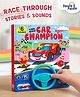 Racer Car Champions 6 Sound Book Interactive Press & Listen Racing Board Book with Steering Wheel Enhances Listening Skills, Improves Focus & Attention, Encourages Curiosity