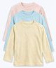 Cocoon Care Bamboo Knit Pack Of 3 Full Sleeves Solid Tees - Multi Colour