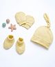 Cocoon Care Bamboo Knit Solid Cap Mittens & Booties  - Yellow