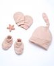 Cocoon Care Bamboo Knit Solid Cap Mittens & Booties - Pink