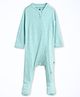 Cocoon Care Bamboo Knit Full Sleeve Solid Footed Sleepsuit - Blue