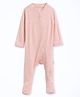 Cocoon Care Bamboo Knit Full Sleeve Solid Footed Sleepsuit - Pink
