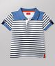 Babyhug Cotton Knit T-Shirts with Half Sleeves and Striped Print in Blue  3-4 Years