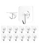 FunBlast Sticky Wall Hooks  12 Pcs Stainless Steel Door Hook for Shower, Kitchen  Multicolor