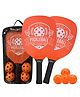 FunBlast Pickleball Set  2 Pcs Premium Wooden Paddle with 4 Balls for Kids - Orange
