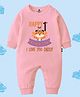 The Peppy Tend 100% Cotton Knit Fathers Day Theme Full Sleeves Happy 1st Fathers Day I Love You Daddy Text Printed Romper - Pink