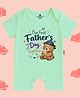 The Peppy Tend 100% Cotton Knit Half Sleeves Dad & Baby Bear Printed Romper - Sea Green