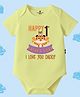 The Peppy Tend 100% Cotton Knit Fathers Day Theme Half Sleeves Happy 1st Fathers Day I Love You Daddy Text Printed Onesie - Yellow
