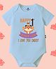 The Peppy Tend 100% Cotton Knit Fathers Day Theme Half Sleeves Happy 1st Fathers Day I Love You Daddy Text Printed Onesie - Blue