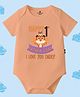 The Peppy Tend 100% Cotton Knit Fathers Day Theme Half Sleeves Happy 1st Fathers Day I Love You Daddy Text Printed Onesie - Peach