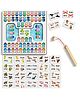 BitFeex Wooden Alphabet Fishing Game for Kids with A-Z Letters & Animal/Fruit Cards | Montessori Learning Educational Toy with Fishing Rod | Early Learning Puzzle Board for Toddlers