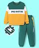 OLLINGTON ST. Cotton Looper Knit Full Sleeve Winter Wear Suit With Text Print - Yellow