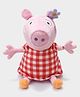 Mi Arcus 30 cm Cute Pig Plush Toy with Red Gingham Dress- Pink