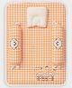 Mi Arcus Puppy Print Bolsters, Head Pillow & Soft Mattress, Comfortable & Safe Baby Bedding Set- Orange