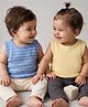 Babyhug Sweater Knit Sleeveless Striped Pullovers Pack of 2 - Yellow & Blue