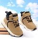Cute Walk by Babyhug Velcro Closure Solid Winter Shoes - Beige