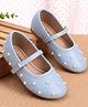 Babyoye Velcro Closure Ballerina With Pearl Embellishment - Light Blue